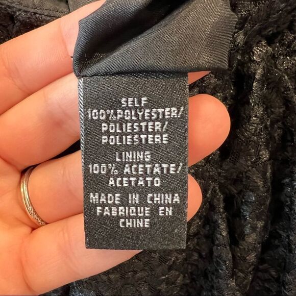 Tibi Black Foil Draped Lace Mini Skirt Size 2 - Picture 8 of 9